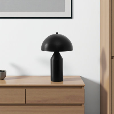 Odette Standard Metal Table Lamp in Black Finish, 22.26'' H X 14.88'' W X 14.88'' D