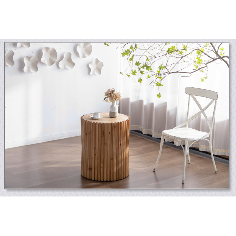 Cherif Solid Coffee Table,End Table, Cylindrical Coffee Table,Column Side Table