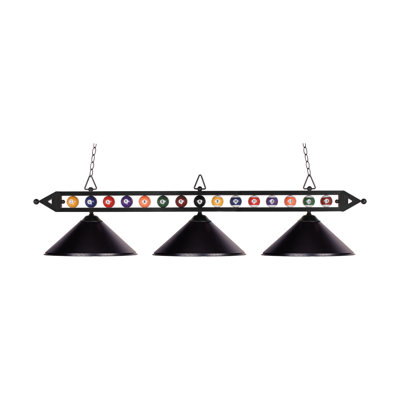 Designer Classics 58'' Wide 3-Light Linear Chandelier - Matte Black