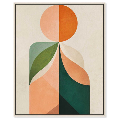 Peachy Green Canvas Modern Midcentury by Art Remedy