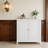 Double Door Storage Cabinet, Mid-Century Modern Freestanding Buffet Cabinet, Bathroom Storage Cabinet with Silver Knobs for Living Room, Kitchen, Bathroom, Hallway