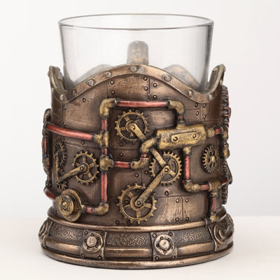 3.54 in L Steampunk Shot Glass, Poly Resin