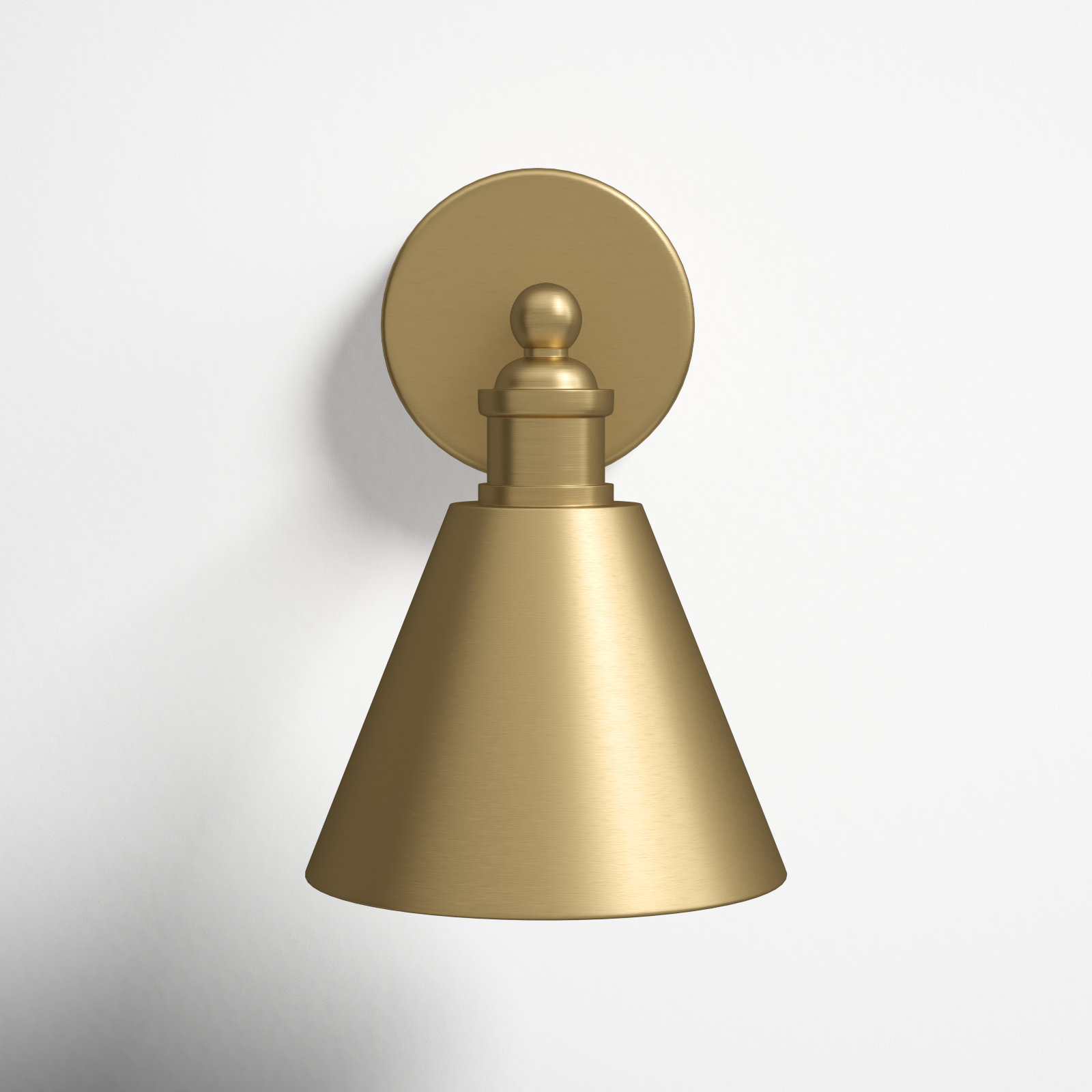 Elton Single Light Dimmable Wall Sconces, Brass, Brass