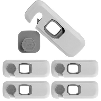 5 Pack Safety Cabinet Locks Babies Child Proof Refrigerator Lock Fridge Locks with Sticky Adhesive Pads