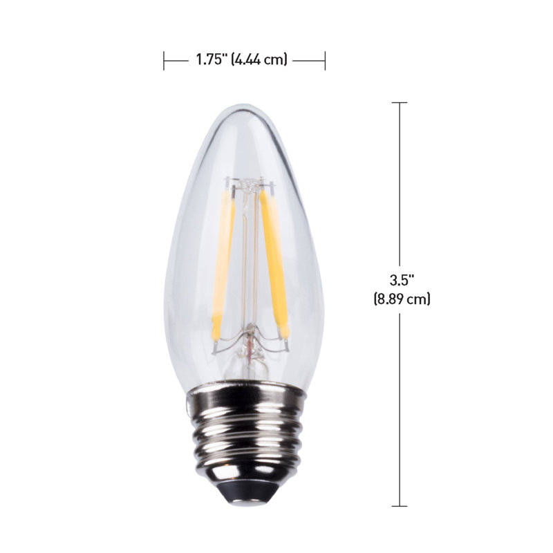 5 watts (40 watts équivalent), ampoule à del b11, ampoule à intensité variable, blanc chaud (2700k) e26/moyen (standard) base