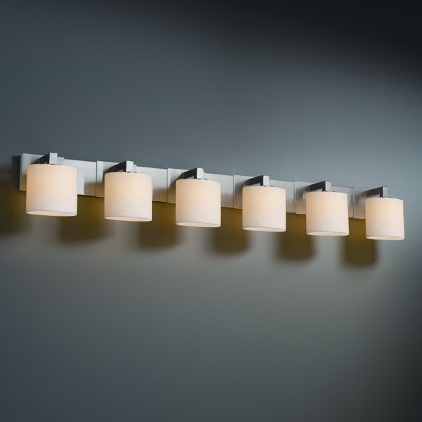 Soraya 6 - Light Vanity Light, Brushed Nickel, Amber, Cylinder with Flat Rim