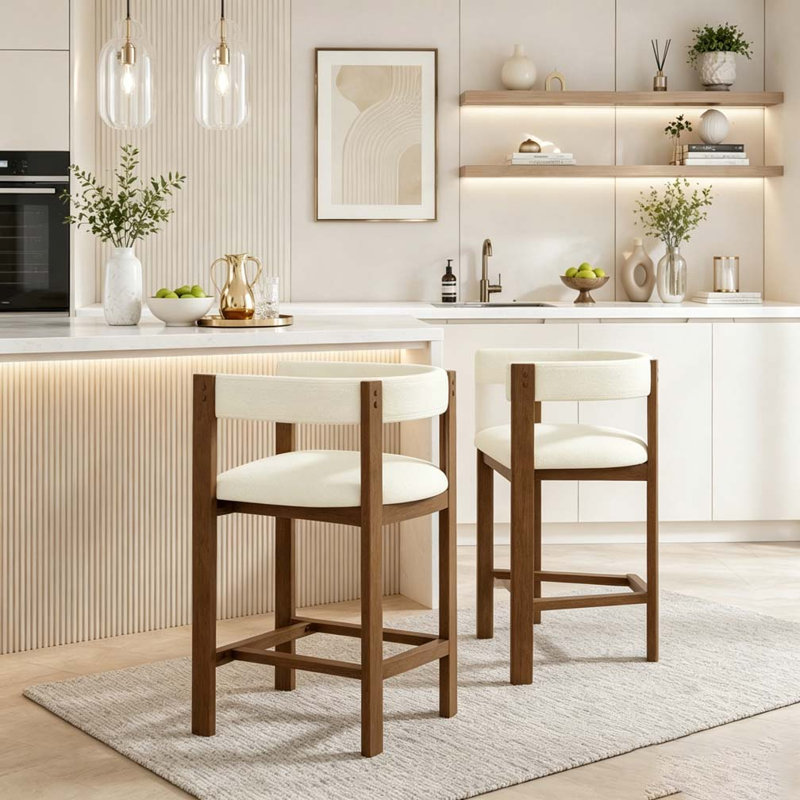 TABOURET DE COMPTOIR, Beige