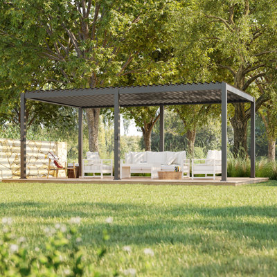 Pergola de patio à cadre en aluminium avec toit à persiennes réglable