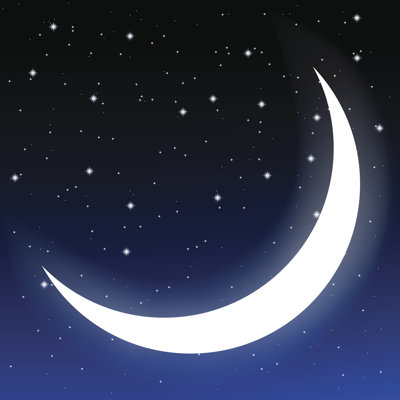 Lune et étoiles - impression sur toile tendue
