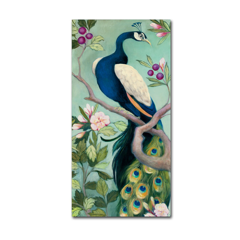 « pretty peacock i », reproduction sur toile tendue, H 19 po x l 10 po