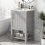 Meuble-lavabo de salle de bain avec lavabo, portes à fermeture douce, support de rangement et tablette ouverte pour une organisation et un style améliorés