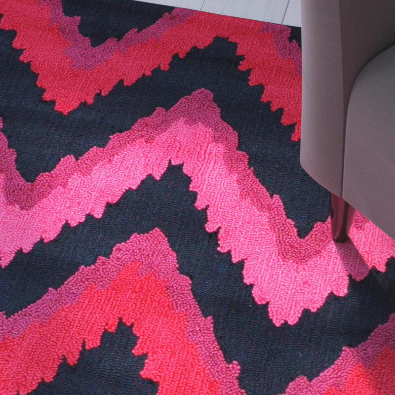 Felecia Chic Chevron Fuchsia tapis, 7'6" x 9'6"