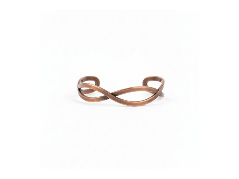 Manchette ouverte en cuivre Infinity Twist