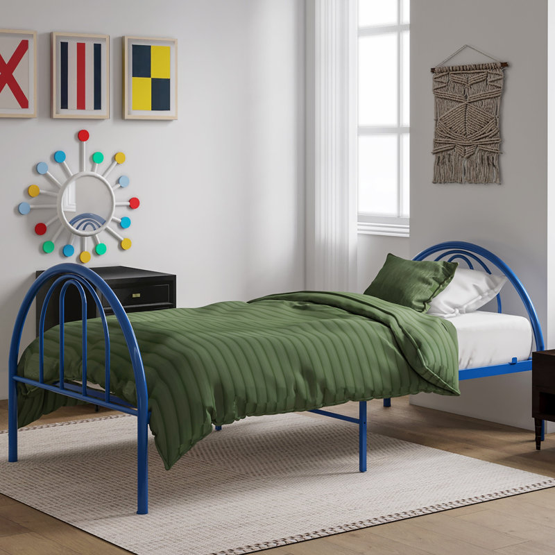 Brooklyn Metal Twin Bed, Blue
