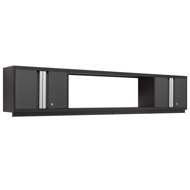 Bold Series 3pc Garage Wall Cabinet Set with Display Shelf
