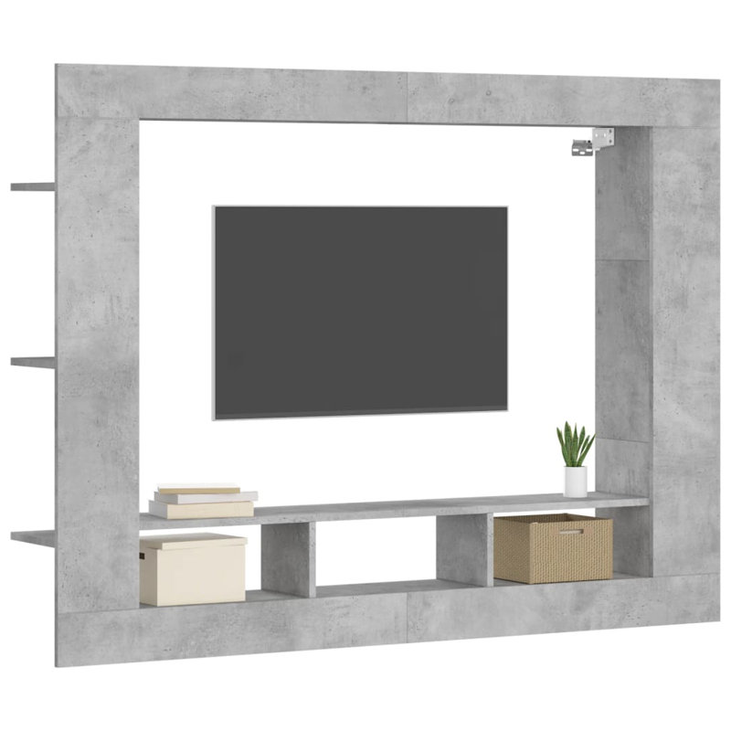 Marisabel TV Cabinet 152x22x113 cm Engineered Wood, Concrete Grey