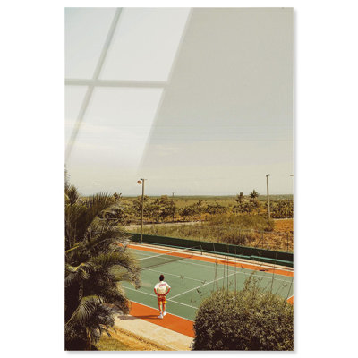 «Palm Spring Tennis», reproduction d'art acrylique encadrée par Notoriart, prête à être accrochée, 10 x 15