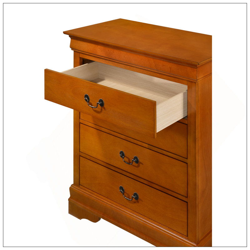 Commode 4 tiroirs Louis Phillipe, chêne, Chêne