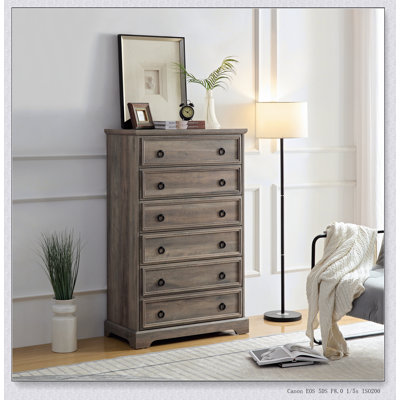 Modern 6 Drawer Dresser, Dressers for Bedroom, Tall Chest of Drawers Closet Organizers