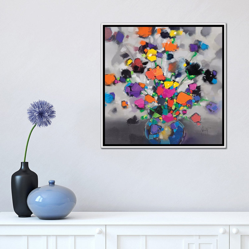 «Floral Study II» par Scott Naismith - reproduction d'art, Toile blanche encadrée, Aucun mat, H 18 po x l 18 po x 1,5 po