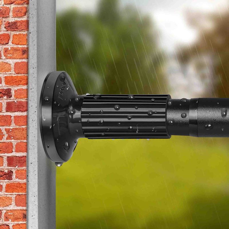 377cm Straight Shower Curtain Pole, Black