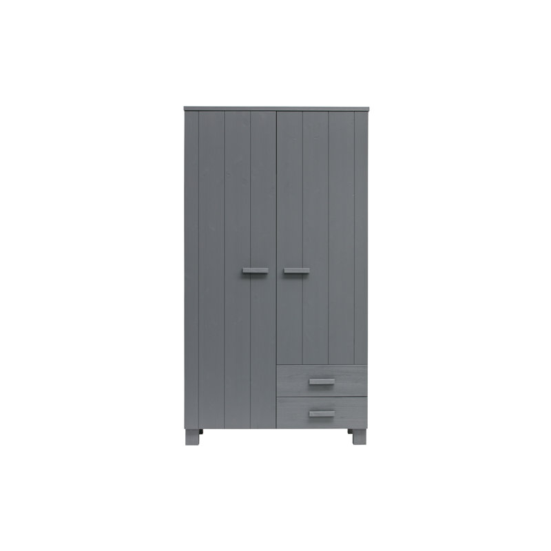 Dennis 2 Door Wardrobe, Steel Grey
