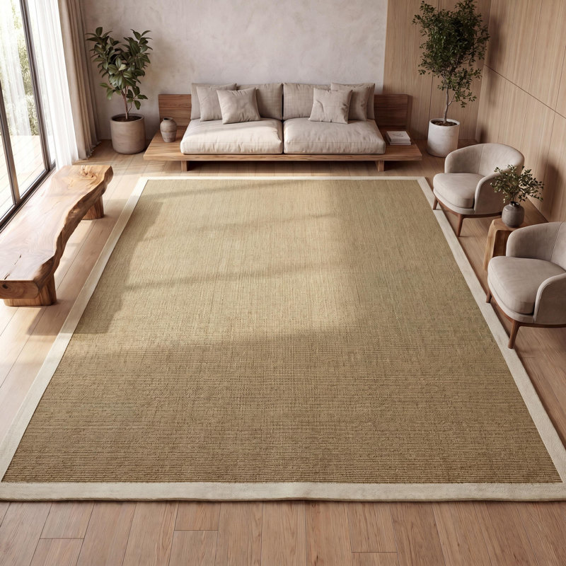 Tapis en jute naturel / beige Locklin Farmhouse Cottage, Rectangle 7 pi 8 po x 10 pi