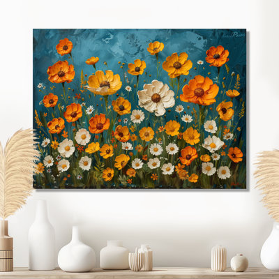 Yellow White Summer Meadow Marigolds II - Marigold Wall Decor