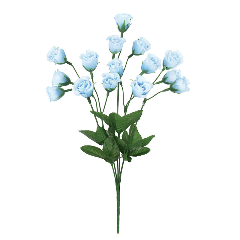 Bouquet de roses artificielles, Bleu pastel