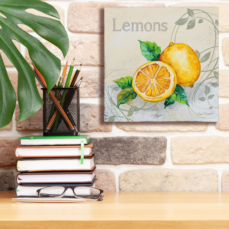 «Tutti Fruiti Lemon» par Jean Plout, art mural sur toile, H 12 po x l 12 po x P 0,75 po