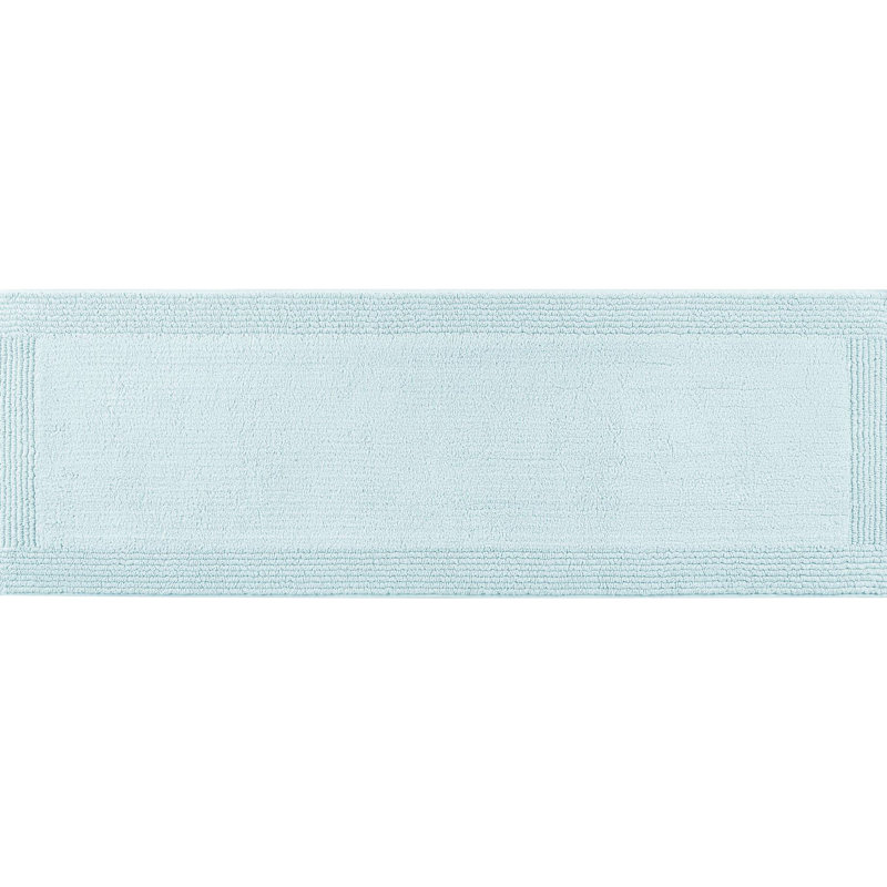 Tapis pour salle de bain réversible bleu 100% coton 24 x 36 po 3000 g / m² - doux et facile à entretenir, antidérapant recommandé