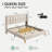 Begie Linen Upholstered Bed With USB Charging, Solid Wood Slats & Metal Frame-309232654