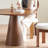 Nut-brown Round Solid Wood Dining table-2138914935