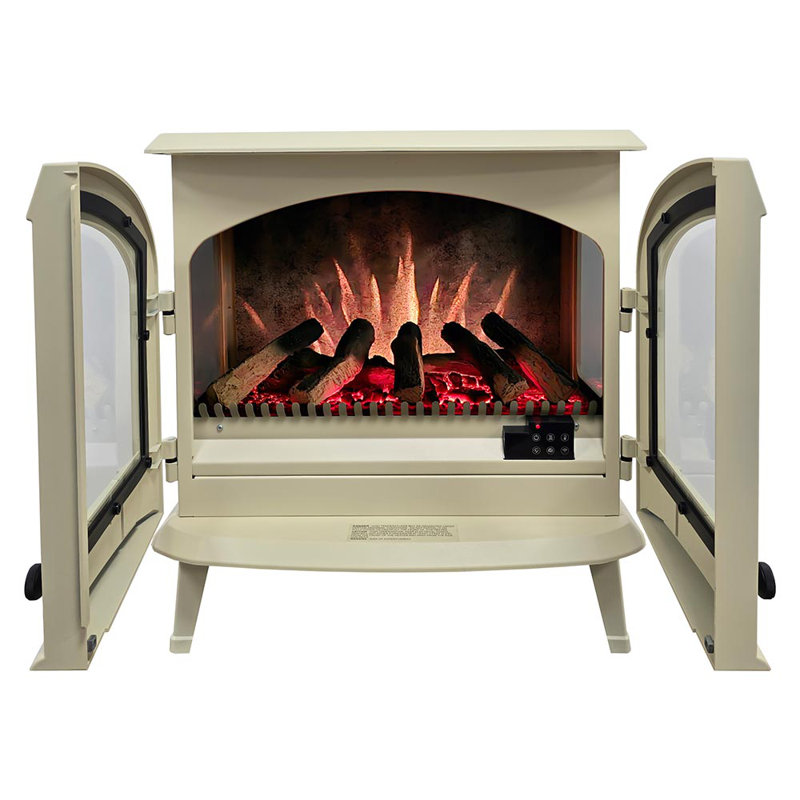 Modern Ember Harlowe 26-in Smart Electric Fireplace Stove Heater, Cream