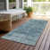 Machine Washable Indoor/Outdoor Xhevrie Blue Rug