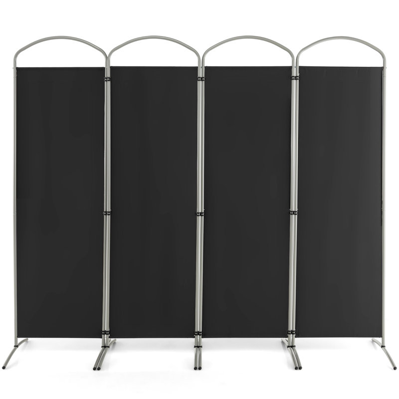 Cloison pliante Caleshia, 4, H 74 po x l 87 po x P 20 po, Noir