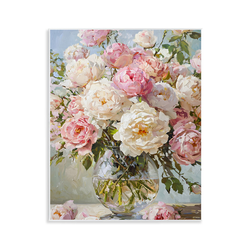 White & Pink Roses Wall Plaque, design by Franklyn Gregory