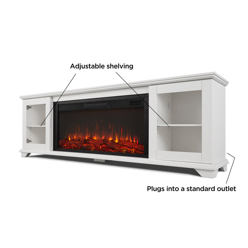 Benjamin 83" Landscape Electric Fireplace by Real Flame, White
