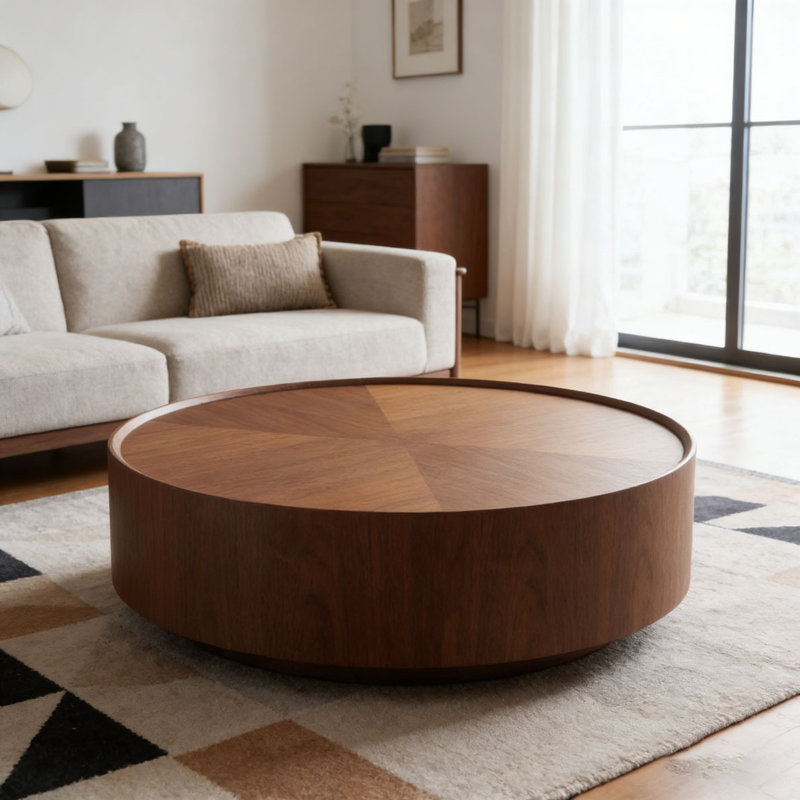 Table basse en noyer, Tour de 39,3 pouces