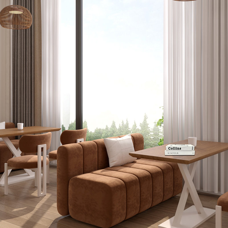 Causeuse Ruksana, Mélange de polyester brun