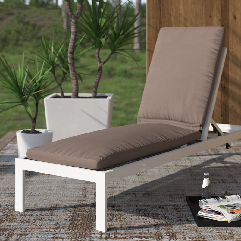 Pangea Home Sally 3'' Outdoor Chaise Lounge Cushion – Comfortable, Quick-Dry Replacement Seat & Back Pad with Universal Attachment Design