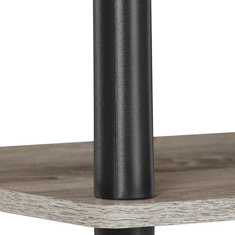 Glenda 119.9cm W Plastic Shelving Unit, French Oak/Black
