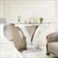 Table de vestibule en forme de V, table de bout en miroir, console