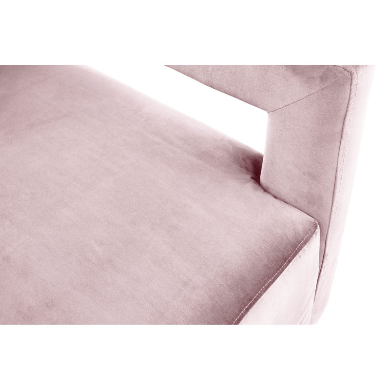 Fauteuil demi-tonneau en velours Jocoby, Velours rose