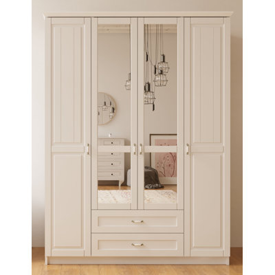 Ambreal 4 Door Manufactured Wood Wardrobe