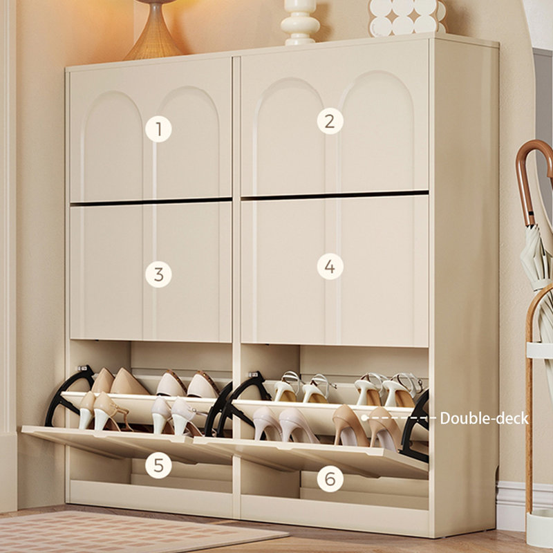 Rangement pour chaussures en bois manufacturé cristal-crème