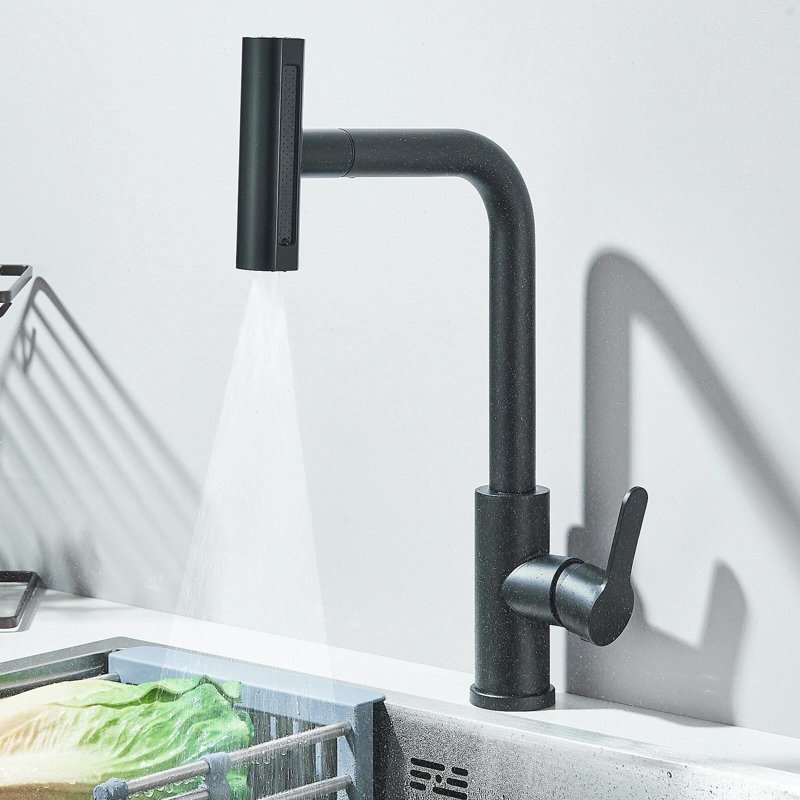 Robinet d'évier de cuisine noir mat