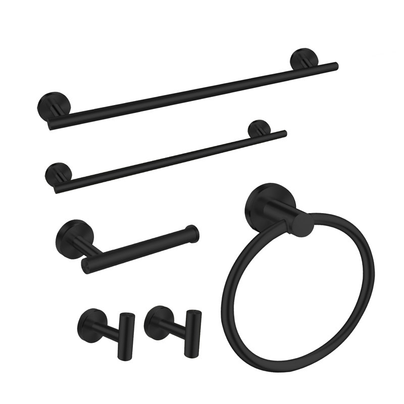 6 - Piece Bathroom Hardware Set, Matte Black