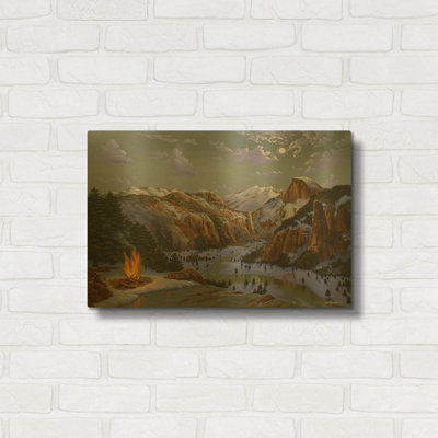 « Indiens Miwok à Yosemite », par Eduardo Camoes, tableau mural en métal doré, 61 x 41 cm