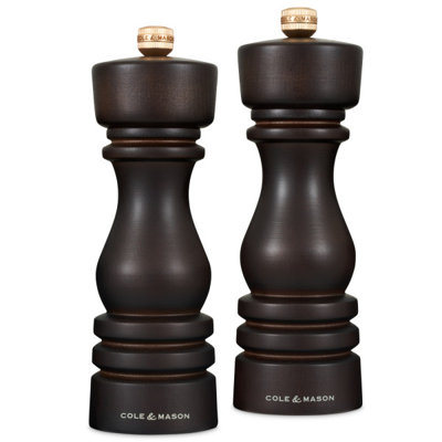 Cole & Mason London Chocolate Wood Salt & Pepper Mill Set 7"